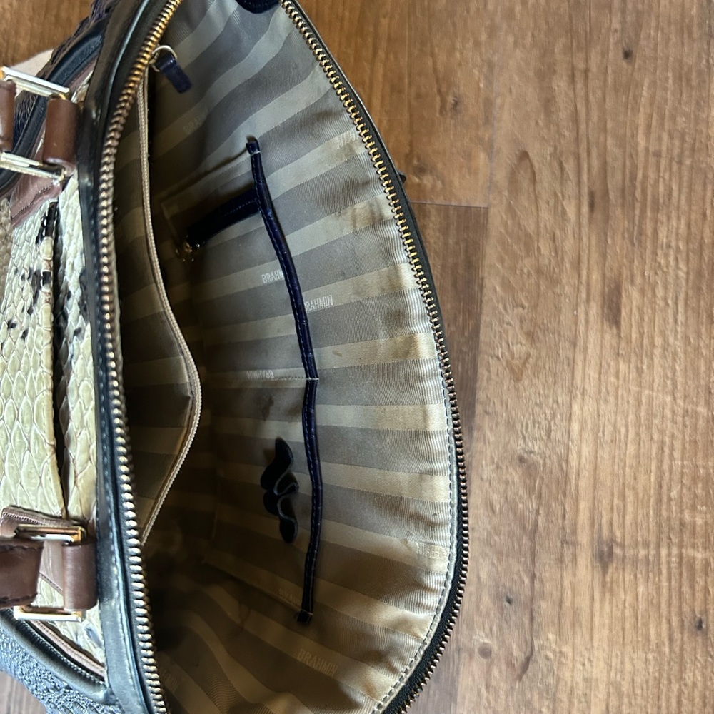 Blue cream and brown Brahmin purse.  Excellent condition, see pictures